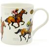 The Leonardo Collection Winning Post Fine China Windsor Tazza con design di corse di cavalli, famosi cavalli e fantini Tazza perfetta per gli appassionati di corse di cavalli