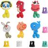 CRITIVE-SHOP 12 Portaspazzolini In Silicone Da Parete, 6 Portaspazzolini A Forma Di Animale per Il Bagno con Ventosa, 6 Portaspazzolini Autoadesivi, Ganci Multifunzione (Colore Casuale)