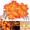 LGZIN Foglie di Acero Luci, 3 Pezzi 3 Metri 20 LED Autunno Foglia D'Acero Ghirlanda Luci con Telecomando e Timer, Halloween Luci Stringa di Foglie D'Acero, Decorazioni Autunnali Luci per Interno Esterno