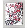 ConKrea Quadro su Tela Canvas INTELAIATO - con Cornice - Colori Autunno - Illustrazione Acquerello - Acero Rosso Giapponese Hokusai - 30x40cm - Stile Contemporaneo Bianco - (cod.1119)