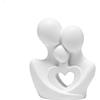 QBMYCN Famiglia di 3 statua,Figurine di famiglia decorazione per la casa, scultura in resina fatta a mano, per soggiorno, libreria, mensole, mobili TV, tavolo, regalo (Bianco)