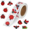 Bremorou Rotolo di adesivi a forma di coccinella, 1000 pezzi, etichette impermeabili per insetti, sigilli per buste per bambini, adesivi estivi con coccinelle, decalcomanie autoadesive per feste, diari