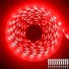 ShineBurky Striscia LED 10 Metri 24V Rosso Dimmerabile Tagliabile | IP65 Impermeabile Luminoso 300LEDs Strisce LED Flessibili per Scale Giardino Cortile Cucina Hotel (senza Alimentatore)
