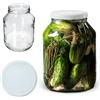 KADAX Barattoli vetro 2,5 l con coperchio a vite Ø100 mm - vasetti ermetici per marmellate, miele, sottaceti, cetrioli, fermentazione, conserve fatte in casa, bomboniere (coperchio bianco, 1 pezzo)