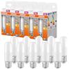 OSRAM LED STAR STICK Pacco da 10 x Lampadina LED, Attacco: E27, Bianca Calda, 2700 K, 8 W, Equivalenti a 60 W, Opaco, LED STAR STICK, Opaco, Taglia Unica
