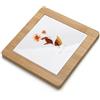 ROCKING GIFTS Sottopentola in ceramica legno fiori arancioni, design rustico elegante, 20 cm