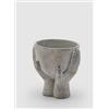 EDG Enzo De Gasperi Enzo De Gasperi Vaso in Cemento Mani con Ciotola H 20 Cm D 17 Cm Grey Waterproof