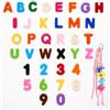 BOXOB 36 Perline Lettere Numeri Acriliche Spesse Grande Foro, Colorate | Alfabeto A-Z & Numeri 0-9 Colorate Grandi Perline Bolla con Grande Foro per Portachiavi Creazione Gioielli Borsa Ciondolo DIY