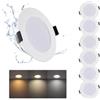 Grebeam 6x Faretti LED da Incasso per Cartongesso 12W 3CCT IP44, Foro Ø120-130mm | Grebeam Faretti LED Soffitto Round, Bianco Caldo 3000K/Bianco Neutro 4000K/Bianco Freddo 6000K Regolabili, per Bagno Cucina