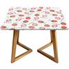 Morbuy Impermeabile Tovaglia Piazza con Bordo Elastico, Stampa di Fragole Copertura in Oxford per Tavolo da Cocktail, Antimacchia Topper Cap per Sala da Pranzo (giapponese,90x90cm)