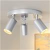JVURICE Faretto da soffitto GU10 - Plafoniera a LED con 2 faretti orientabili, da soffitto, colore: bianco, moderno, da soffitto, interno a LED, senza lampadine