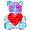 DSOPV Orso luminoso colorato con cuore rosso, regalo di compleanno per San Valentino, decorazione per camera da letto, compleanno per bambini