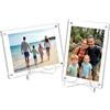 Wixovo 2 cornici magnetiche in acrilico, 10 x 15 cm, senza cornice, senza cornice, blocco fotografico rettangolare in plexiglass con supporto per scrivania, comò