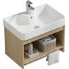 JOSIAHCQ Mobile Bagno Sospeso con Lavabo in Ceramica Lavandino Bagno con Mobiletto per Piccoli Spazi(48cm/18.9in)
