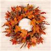 GLOBALHUT Ghirlanda autunnale per porta di Halloween, grande ghirlanda autunnale con zucche, ghirlanda autunnale per porta d'ingresso per interni ed esterni, Halloween, Ringraziamento, Natale