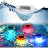 mumisuto Luce Piscina Solare Galleggiante LED RGB, IP67 USB-C | 4 Colori RGB 6 Modalità, Ricarica USB-C e Solare, per Piscina Fuori Terra Spa Stagno Acquario