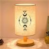 Maimeili Lampada da letto in tessuto a LED Base in legno con ombra di biancheria Luce da scrivania decorativa per le donne Camera da letto della madre Compleanno Dormitorio del collegio Home Office