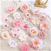 HNLMZ Fiori Finti Artificiali Teste,24 Pezzi Fiore Decorativo Multicolore Simulazione,Mini Fiori Finti Seta,Teste di Fiori Artificiali Decorazioni per Decorazioni da Giardino, Matrimoni e Feste(Rosa)