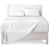 Viterbo Biancheria - Completo Letto Singolo Cotone Percalle di Alta Qualità, Set Lenzuola 1 Lenzuolo Sotto con Angoli 90x200+25, 1 Lenzuolo Piano 160x290, 1 Federa 50x80 (Bianco)