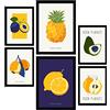 Nacnic Set di 6 poster di Cibo e Nutrizione. Frutti Tropicali. Stampe Naturali e Botaniche per Interior Design e Decorazione. A3 & A4, senza cornici.