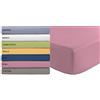 Tata Home Lenzuolo sotto con Angoli ed Elastici 100% Cotone Misura Piazza e Mezza cm 140x200 Altezza Materasso cm 24 Colore Rosa