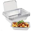 ACHANFLY 10 Set Vaschette Alluminio 2250 ML Teglie Alluminio Usa e Getta con Coperchio Contenitori per Vassoi in Alluminios Vassoi Monouso in Alluminios Rettangolari per Cuocere, Negozio, Cucinare