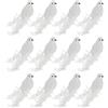 LSFYYDS 12 Pezzi di Colombe Bianche con Piume Lunghe, Colombe Bianche Artificiali con Clip in Metallo, Colombe Natalizie con Clip per Uccelli, Ornamenti per Albero, Decorazioni Natalizie e Nuziali per(Bianco)
