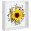 Yudobliss Cornice portafoto 3D, Cornice Profonda da Riempire 25 x 25 cm, con Lastra Acrilica Trasparente, Cornice per Oggetti 3D Più Profonda di 3 cm, Bianco