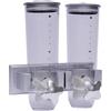 JUUTALK Dispenser per cereali da 3 l, doppio montaggio a parete, dispenser per cereali, con 2 piccole tazze per cereali, cereali, in plastica, argento/nero, 29 x 15 x 30 cm (argento)