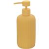 Generico Accessori Bagno in Ceramica Linea Color Giallo Soft-Touch - Set Bagno Moderno con Design Cannettato, Varianti Dispenser Sapone, Portaspazzolino e Portascopino WC (Dispenser Sapone)