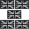 Hsthe Sea 5 Pezzi Toppa Union Jack Nera Bandiera del Regno Unito Toppa Tattica Applique Chiusura a Gancio Emblema del Regno Unito per Berretto Borsa Gilet Uniformi Militari