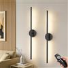 Dehobo Lampada da parete a batteria per interni, 8000 mAh, con interruttore, lampada da parete a LED senza fili, nera, 80 cm, dimmerabile, 3 temperature di colore, per soggiorno, illuminazione delle