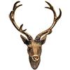 Mojawo, decorazione di alta qualità. Decorazione da parete a forma di corna di cervo, con testa di cervo, 10 estremità, colore: bronzo, corna: 40 cm