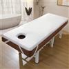 LDLCYCN Coprimaterasso per Lettino da Massaggio in Memory Foam di Lattice Cuscino da Letto Antiscivolo con Foro Topper per Lettino da Massaggio Spa da 4 Cm Testa Rotonda,Bianca,70 * 190cm(R)