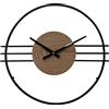 Rebecca Mobili Orologio Da Parete Design, Orologio Da Muro Grande, Nero Marrone, Mdf Metallo, Stile Moderno, Arredo Casa - Diametro 50 cm x P 4,5 cm - Art. RE6786