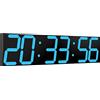 CHKOSDA Orologio digitale da parete, con dimmer automatico, timer per conto alla rovescia con telecomando, display a led largo 27.5 in, 6 cifre, montaggio a parete, data e temperatura (blu ghiaccio)