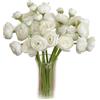 Vootnifig Fiori di ranuncolo in finta seta, 24 pezzi, fiori di peonia artificiali per vasi, steli flessibili, per decorazioni di nozze, fotografia e composizioni domestiche, bianco