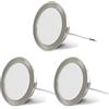 KYOTECH LED Faretto da Incasso per Mobili 230V IP44 4000K 3.5W 260LM 3PCS Nichel | KYOTECH Fari Incassati 55-80mm Ultra Piatto 20mm Bianco Neutro per armadio da specchio e armadio da bagno