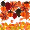 Leikedun Decorazioni autunnali, Set di decorazioni per il ringraziamento, Decorazioni Zucche Autunno, favi di miele di nocciola, ventagli di carta con foglie d'acero per Raccolto Autunnali
