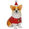 Genérico Statua di cane in resina natalizia, per Natale e | Natale a forma di cane in resina, per casa, scrivania, camera da letto, appartamento di compleanno