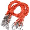 GIVBRO Cordini Cerati per Collana con Moschettone, Arancione Scuro, 20 pz | Diametro 1,5 mm, lunghezza 45 cm più catena di estensione da 5 cm, per pendenti, perline, bracciali e cavigliere