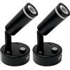 Dream Lighting Lampada LED 12v per Camper, Luce Calda Dimmerabile e Luce Blu, Lampada da Lettura con USB per Camper Caravan Barca Furgone Applique LED Nero 2W 2 Pezzi