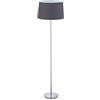 Relaxdays Lampada da Terra con Paralume, Stelo Cromato, Attacco E27, Ø 40 cm, Piantana da Pavimento, 148,5 cm, Grigio