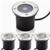Dailyart 4 Faretti da Pavimento, Dailyart Faretto da Pavimento da Incasso 3W 230V AC IP65 270lm Faretti a Incasso LED da Segnapasso esterno lampada da terra, acciaio inox rotondo caldo Bianco