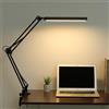 MOKEKA Lampada LED da Scrivania con Clip - Cura degli Occhi 3 Modalità di Luce x 10 Livelli di Luminosità lampada da tavolo - Nero