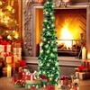 Aisny Albero Di Natale, Albero Natale Pieghevole Pop-Up Da 150 Cm Con Luce Led Da 5M AlberoNatale Con Paillettes Artificiali Decorazione Natalizia Con Supporto Pieghevole E Riutilizzabile (A)