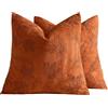 Generic Fodere per Cuscini 2 pezzi Copricuscino Divano Chenille | Copri Cuscino Ricamo Foglia D'acero 45x45cm 30x50cm Lavabile Zip Nascosta per Soggiorno Camera Auto