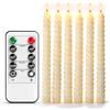 ChaneeHann Candele Finte LED Senza Fiamma 6 Pezzi, 25.5cm Avorio con Telecomando e Timer, Candele Spiralate a Batteria Fiamma oscillante per Natale, Matrimonio, Compleanno,Halloween Decorazioni Candela
