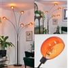 HOFSTEIN Lampada da terra Nikkala, lampada in metallo nero/arancione con base marmo, regolabile stile retrò/vintage, interruttore sull'alloggiamento, E14, soggiorno, camera letto, sala pranzo, ufficio