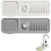 Rainway 2 pezzi paraspruzzi per lavabo, tappetino scolapiatti in silicone, tappetino scolapiatti, tappetino antiscivolo in silicone per la protezione di piani di lavoro, per bagni e lavelli da cucina (beige